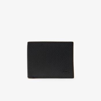 Lacoste Chantaco Piqué Leather 3 Card Wallet - Peněženka Pánské Černé | CZ-iMS5hz